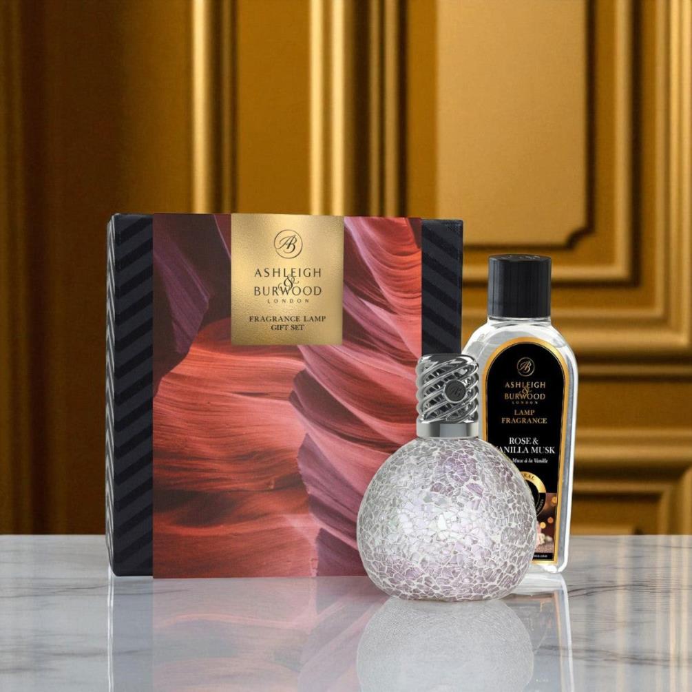 Ashleigh & Burwood Frosted Rose Fragrance Lamp & Rose & Vanilla Musk Gift Set Extra Image 1